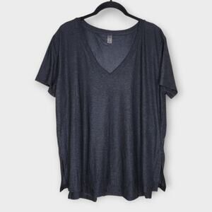 Beyond Yoga Beyond the Bump Dark Gray V-Neck Maternity Shirt Women's Medium